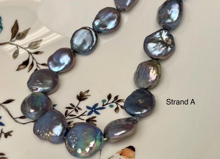15-18x17-21 mm AAA Very Rare Rainbow Peacock Flat Coin Keshi Freshwater Pearl Beads Rare Keshi Freshwater Pearls #P3071