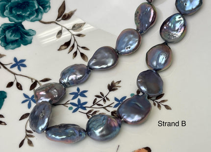 15-18x17-21 mm AAA Very Rare Rainbow Peacock Flat Coin Keshi Freshwater Pearl Beads Rare Keshi Freshwater Pearls #P3071