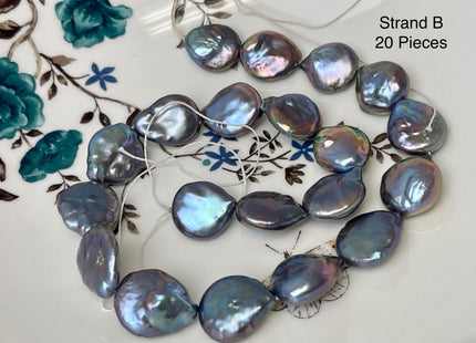 15-18x17-21 mm AAA Very Rare Rainbow Peacock Flat Coin Keshi Freshwater Pearl Beads Rare Keshi Freshwater Pearls #P3071