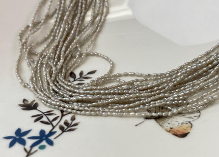 1-1.5x2 mm Gray Rice Tiny Freshwater Seed Pearls Genuine Natural Rice Seed Pearls #P3088