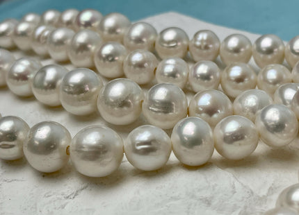 12-16 mm AA Half Strand Large Hole Potato Natural White Freshwater Jumbo Size Pearl Beads Hole Size 2.2mm #P3095