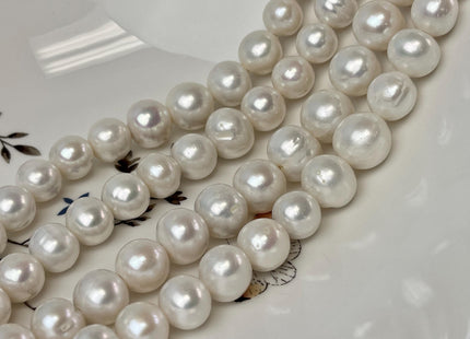 12-16 mm AA Half Strand Large Hole Potato Natural White Freshwater Jumbo Size Pearl Beads Hole Size 2.2mm #P3095