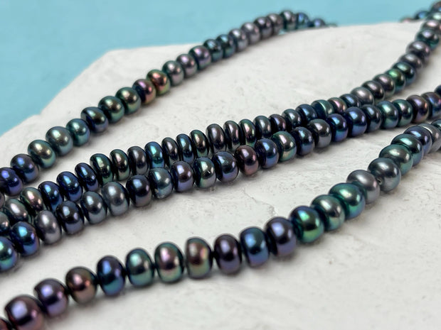 5-6 mm AAA High Luster Peacock Button Freshwater Pearl Genuine Peacock Freshwater Pearls High Luster Peacock Button Pearl #P3090