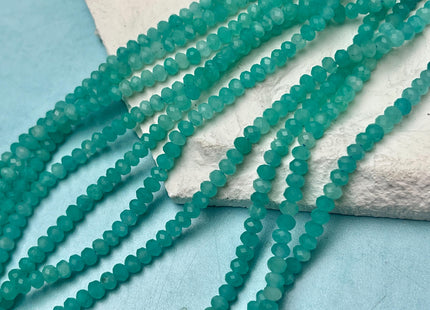3x4 mm AAA Natural Color Micro Faceted Rondelle Amazonite Gemstone Beads Natural Blue Micro Faceted Rondelle Amazonite Loose Beads # 2343