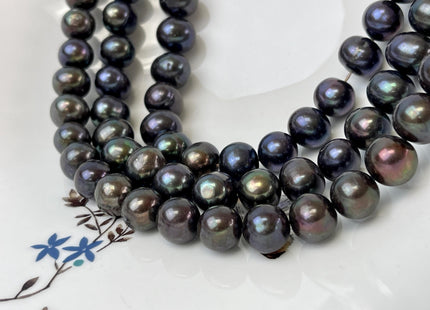 10-13 mm AAA Dark Peacock Off Round or Potato Freshwater Pearls Genuine Very Rare High Luster Peacock Pearls #P3089