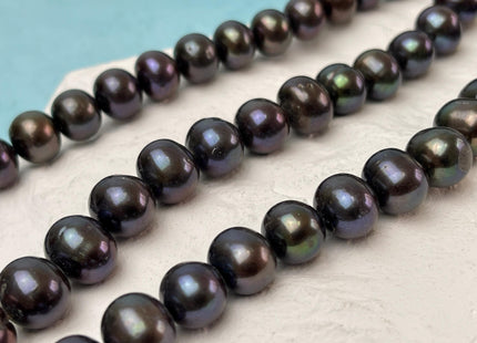 10-13 mm AAA Dark Peacock Off Round or Potato Freshwater Pearls Genuine Very Rare High Luster Peacock Pearls #P3089