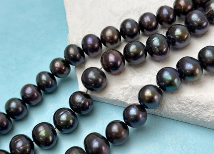 10-13 mm AAA Dark Peacock Off Round or Potato Freshwater Pearls Genuine Very Rare High Luster Peacock Pearls #P3089