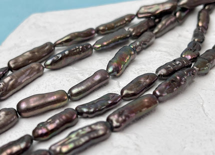 6-7x18-20 mm Dark Chocolate Brown Color Biwa Stick Freshwater Pearls #P3120