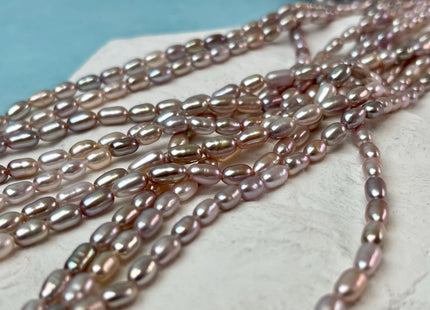 3.5-4x5-6 mm AAA Natural Mauve Pink Rice Tiny Seed Freshwater Pearl High Luster Seed Freshwater Pearl Genuine Top Quality Pearls #P3123