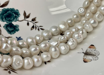 12-15 mm AA Very Rare Natural White Jumbo Size Potato Nugget Freshwater Pearl Beads Genuine Natural White Pearl #P3124