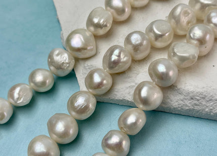 12-15 mm AA Very Rare Natural White Jumbo Size Potato Nugget Freshwater Pearl Beads Genuine Natural White Pearl #P3124