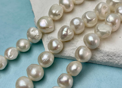 12-15 mm AA Very Rare Natural White Jumbo Size Potato Nugget Freshwater Pearl Beads Genuine Natural White Pearl #P3124