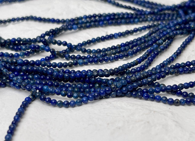 2 mm 3 mm 4 mm Smooth Round Natural Lapis Gemstone Beads Natural Blue Color Quality Round Shape #2237