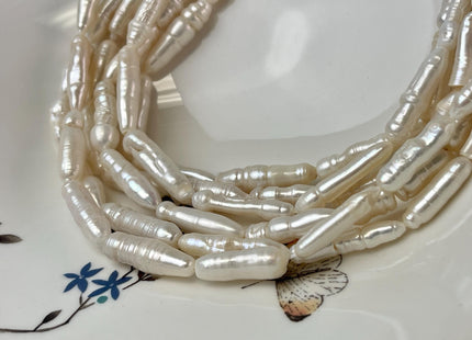 5-7x15-28 mm Natural White Color Biwa Stick Freshwater Pearl Beads Genuine Natural White Color Rare Biwa Stick Pearls #P3085