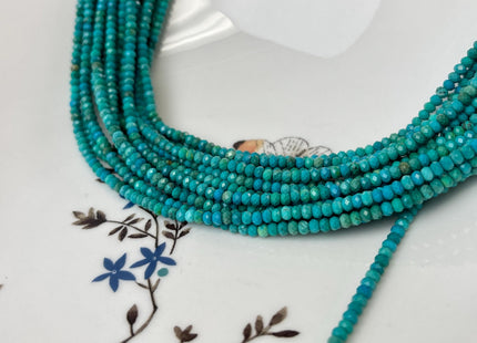 2x3 mm Faceted Rondelle Turquoise Beads 15 Inches Strand #4706