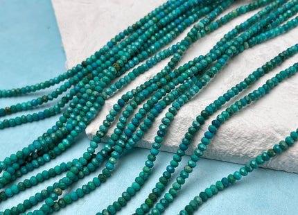 2x3 mm Faceted Rondelle Turquoise Beads 15 Inches Strand #4706