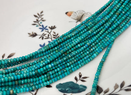 2x3 mm Faceted Rondelle Turquoise Beads 15 Inches Strand #4706