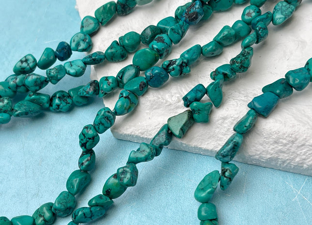 5-8x7-11 mm Turquoise Gemstone Irregular Nugget Beads Turquoise Brown Blue Green Color Irregular Nugget Gemstone Beads #4710