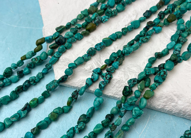 4-5x5-7 mm Turquoise Gemstone Irregular Nugget Beads Turquoise Brown Blue Green Color Irregular Nugget Gemstone Beads #4709