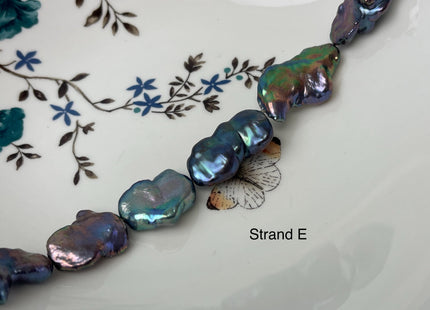 15-20x18-35 mm AAA Very Rare Rainbow Peacock Flat Keshi Freshwater Pearl Beads Rare Peacock Keshi Freshwater Pearls #P3101