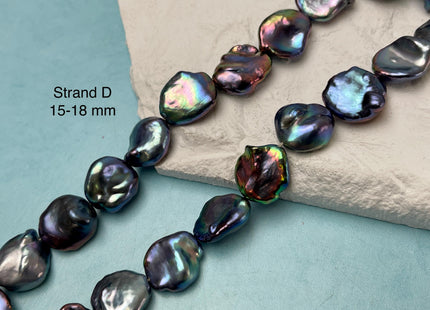 15-20x18-35 mm AAA Very Rare Rainbow Peacock Flat Keshi Freshwater Pearl Beads Rare Peacock Keshi Freshwater Pearls #P3101