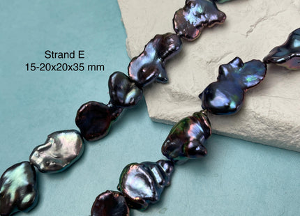 15-20x18-35 mm AAA Very Rare Rainbow Peacock Flat Keshi Freshwater Pearl Beads Rare Peacock Keshi Freshwater Pearls #P3101