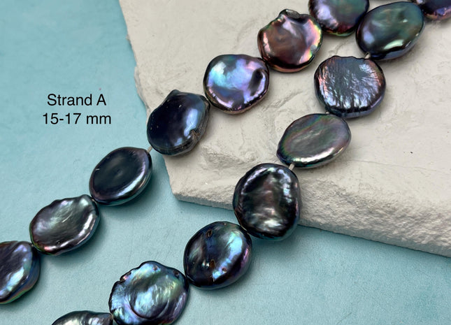 15-20x18-35 mm AAA Very Rare Rainbow Peacock Flat Keshi Freshwater Pearl Beads Rare Peacock Keshi Freshwater Pearls #P3101