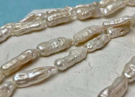 7-8x15-23 mm Natural White Biwa Stick Freshwater Pearl Beads Genuine Natural White Biwa Stick Freshwater Pearls C Grade#P3105