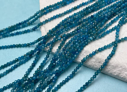 2.5 mm AAA Micro Faceted Round Apatite Gemstone Beads Top Quality Blue Apatite Faceted Gemstone Loose Beads 15.5 Inches Strand #4711