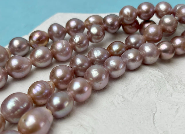 10-11 mm AAA Half Strand Large Hole Very Rare Dark Mauve Pink Baroque Pearl Bead Hole 1.5mm 2.1mm Edison Baroque Pearl 17-18 Pieces #P3109