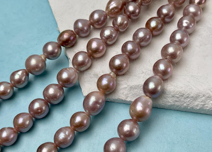 10-11 mm AAA Half Strand Large Hole Very Rare Dark Mauve Pink Baroque Pearl Bead Hole 1.5mm 2.1mm Edison Baroque Pearl 17-18 Pieces #P3109