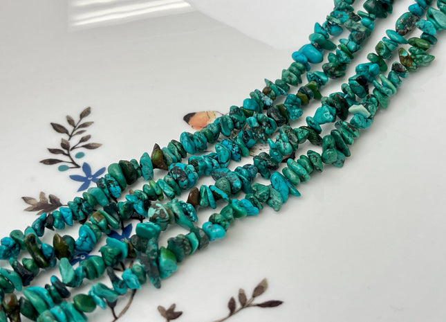 6-8 mm Turquoise Gemstone Beads Irregular Chips Turquoise Beads 20 Inches #4712