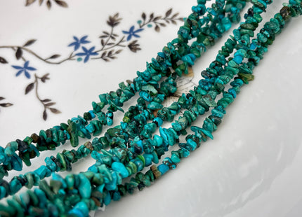 36 Inches Necklace 4-6 mm 5-7 mm Natural Turquoise Chips Genuine Natural Color Turquoise Chip Gemstone Beads #4713
