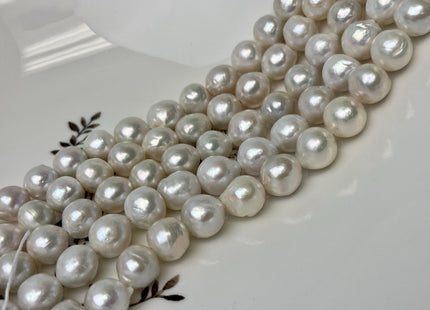 10-12 mm AA Large Hole Half Strand Natural White Edison Pearl Beads Hole Size 1.2mm 1.5mm Genuine Baroque Edison Pearls 18 Beads #P3129