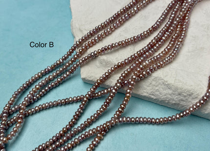 2x3 mm 2x3.5-4 mm AA Natural Mauve Pink Tiny Freshwater Pearls Small Button Rondelle Seed Pearl #P3110