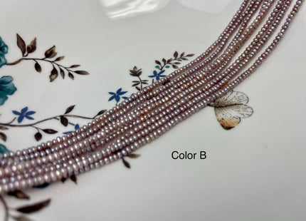 2x3 mm 2x3.5-4 mm AA Natural Mauve Pink Tiny Freshwater Pearls Small Button Rondelle Seed Pearl #P3110