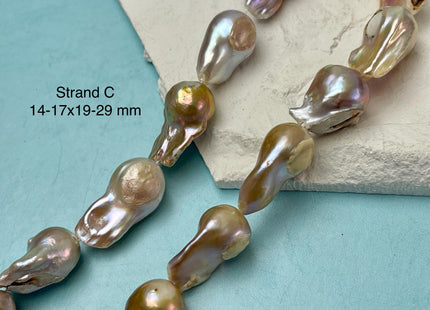 13-19x14-36 mm Natural Mauve Seaweed Pink With Iridescent Color Baroque Pearl Beads Rare High Luster Genuine Baroque Pearls Grade B/C #P3111