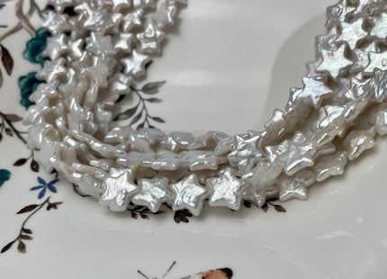 11-12 mm AAA Very Rare Natural White Star Shape Freshwater Coin Pearl Beads Genuine High Luster Star Coin Pearls #P2907