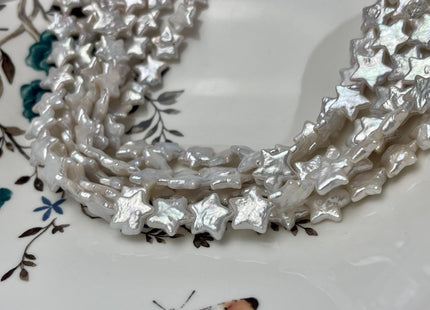 11-12 mm AAA Very Rare Natural White Star Shape Freshwater Coin Pearl Beads Genuine High Luster Star Coin Pearls #P2907