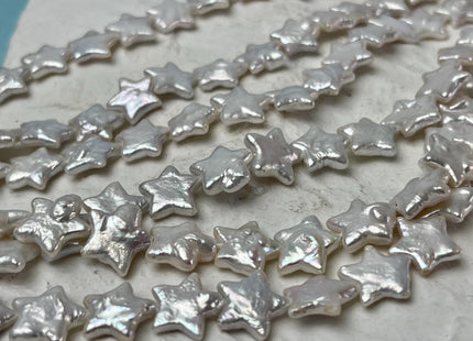 11-12 mm AAA Very Rare Natural White Star Shape Freshwater Coin Pearl Beads Genuine High Luster Star Coin Pearls #P2907