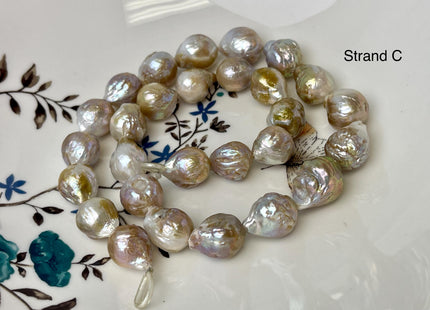 10-14x14-28 mm AAA Natural Mauve Seaweed Pink With Iridescent Color Baroque Pearl Beads Rare High Luster Genuine Baroque Pearls #P3116