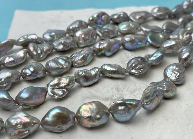 10-11x12-16 mm AA Gray Color Keshi Nugget Freshwater Pearl Beads Very Rare Genuine Freshwater High Luster Keshi Rice Nugget Pearls #P2906