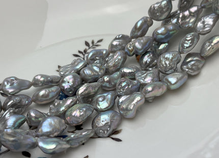 10-11x12-16 mm AA Gray Color Keshi Nugget Freshwater Pearl Beads Very Rare Genuine Freshwater High Luster Keshi Rice Nugget Pearls #P2906