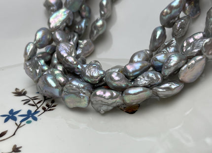 10-11x12-16 mm AA Gray Color Keshi Nugget Freshwater Pearl Beads Very Rare Genuine Freshwater High Luster Keshi Rice Nugget Pearls #P2906