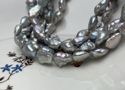 10-11x12-16 mm AA Gray Color Keshi Nugget Freshwater Pearl Beads Very Rare Genuine Freshwater High Luster Keshi Rice Nugget Pearls #P2906