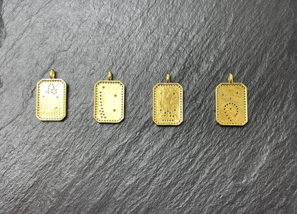 Astrology Zodiac Signs Charms for Necklace, 18K Gold Filled Charm Pendant With CZ, Antique Charms for Jewelry Making, One Piece #CR0079