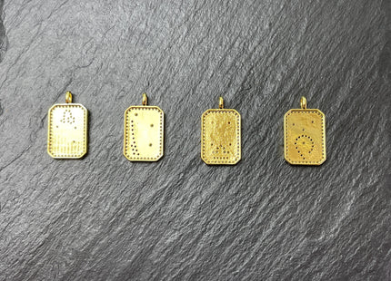 Astrology Zodiac Signs Charms for Necklace, 18K Gold Filled Charm Pendant With CZ, Antique Charms for Jewelry Making, One Piece #CR0079