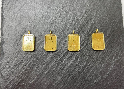 Astrology Zodiac Signs Charms for Necklace, 18K Gold Filled Charm Pendant With CZ, Antique Charms for Jewelry Making, One Piece #CR0079