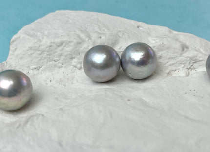 ONE Piece Rare AAA 12-13 mm Top Quality High Luster Half Drilled Gray Color Edison Freshwater Pearls Genuine Cultured Edison Pearl #P2915