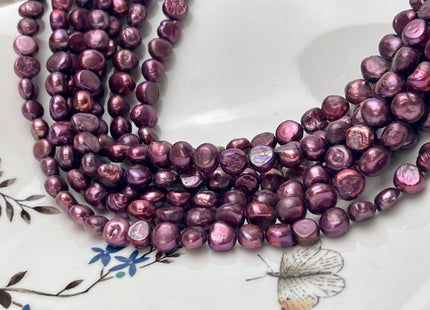 8 mm Burgundy Purple Nugget Freshwater Pearl Beads Genuine Burgundy Freshwater Large Pearl Nugget Pearls 52-27 Beads #P2920